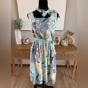 Malvin I love Linen Chic Floral Midi Multicolor Dress - Size L